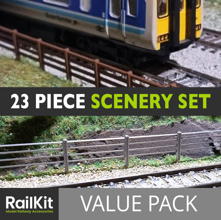 Fencing Value pack 23 pieces.of wood + wire & Post fences & Gates 00 Gauge 1/76