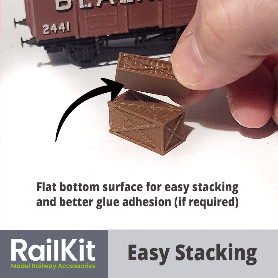 Crates / Boxes. Wood style crates, shipping, cargo, industrial 1/76 OO Gauge