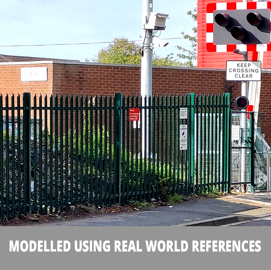 N Gauge Railkit Security Railings Fencing for model railways 10 pack Green 1/148
