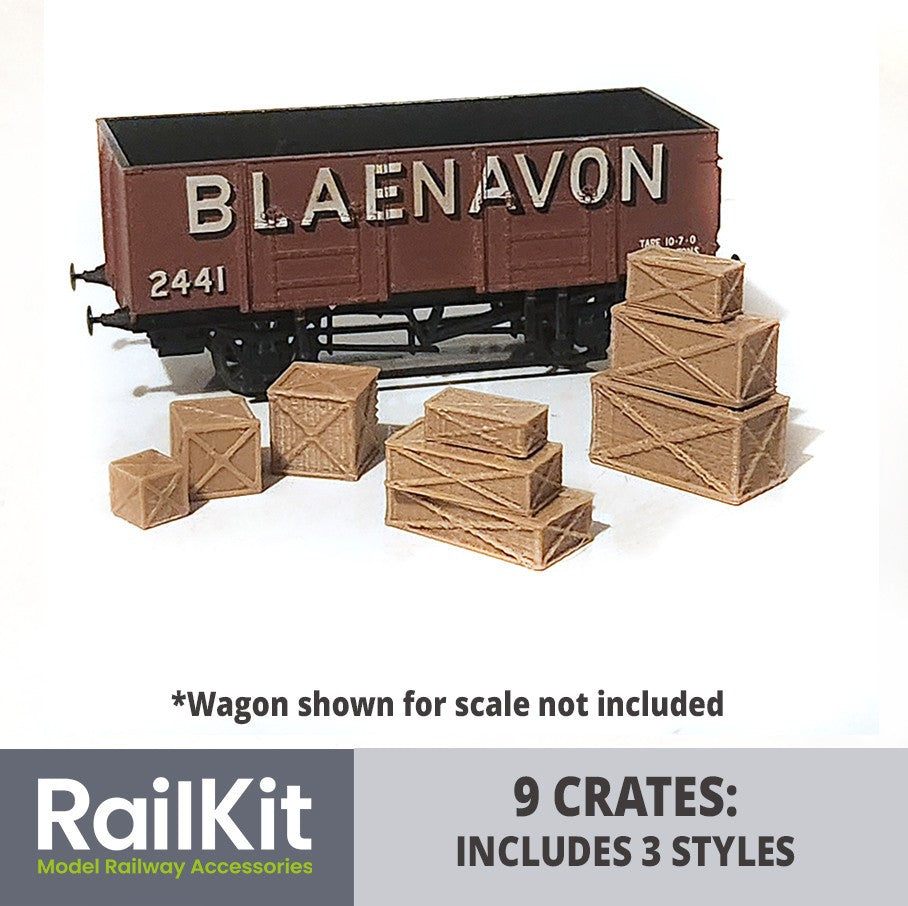 Crates / Boxes. Wood style crates, shipping, cargo, industrial 1/76 OO Gauge