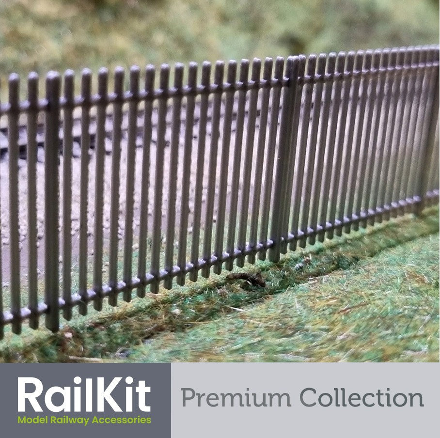 Security fence steel style x10 Model Railway Railings TT:120