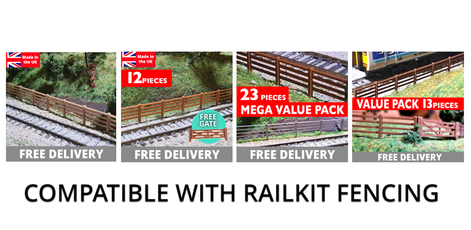 Freestanding Fencing Kit and Bundles 1/76 OO Gauge