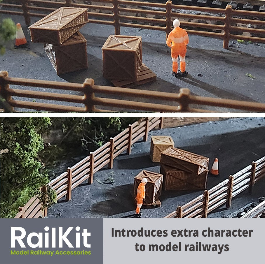 Crates / Boxes. Wood style crates, shipping, cargo, industrial 1/76 OO Gauge
