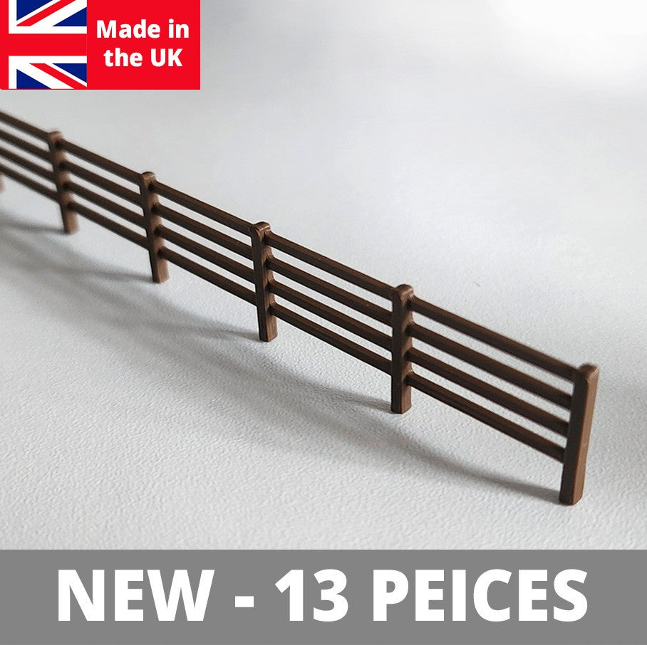 Railkit Wood Fencing 13 pack, Fences for OO Gauge 1/76 Model Railways