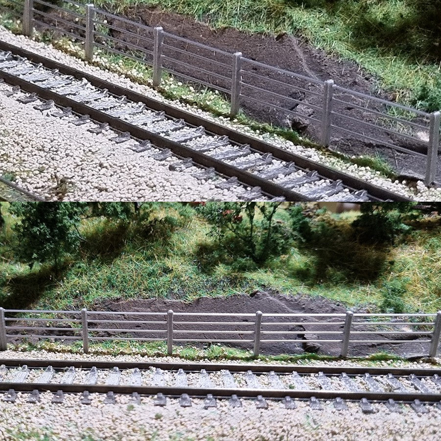 Model Railway Fencing (23pk) Wood fences Wire/Post wooden Gates TT1:20