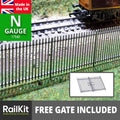 N Gauge security fence steel style x10 Model Railway Railings 1/148 train