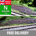 N Gauge wire style fencing 12 pack model railway fence, railing, posts, lineside