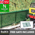 N Gauge Railkit Security Railings Fencing for model railways 10 pack Green 1/148
