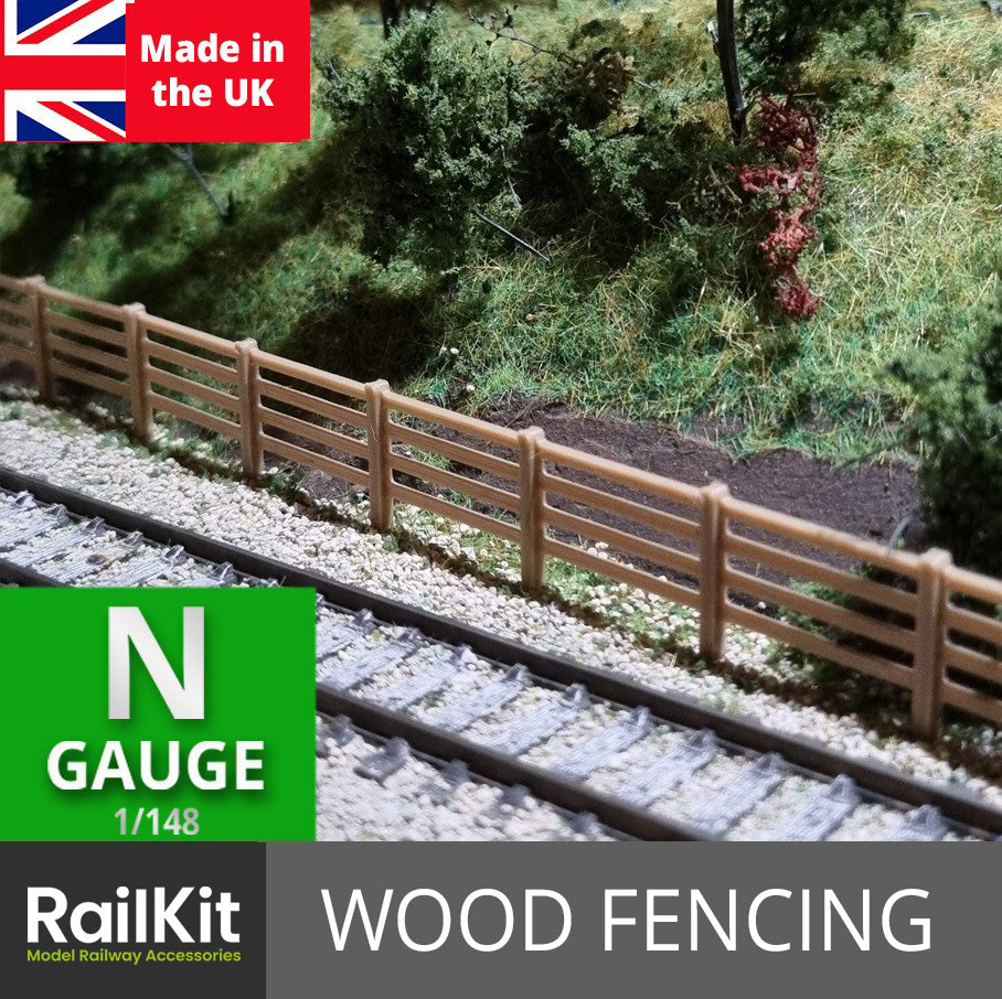N gauge Fencing, Railings, 15 pack model railway wood fences MULTI colours 1/148