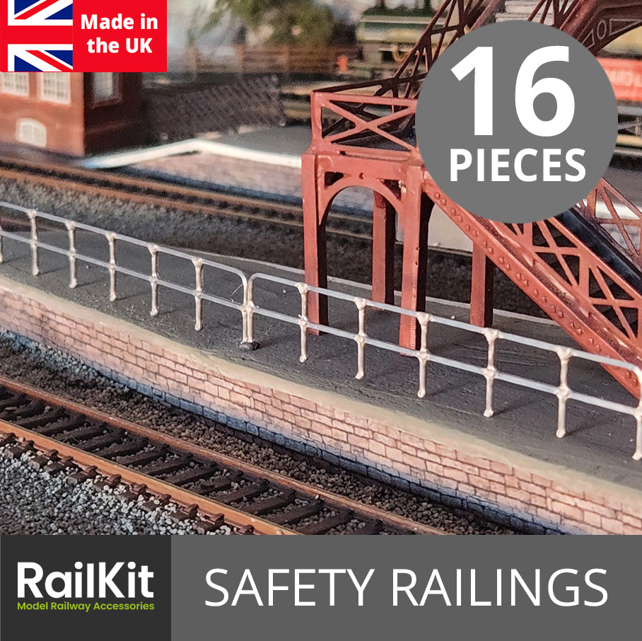 TT:120 Safety Railings Model Railway Fencing Steel Silver 1:120 scale
