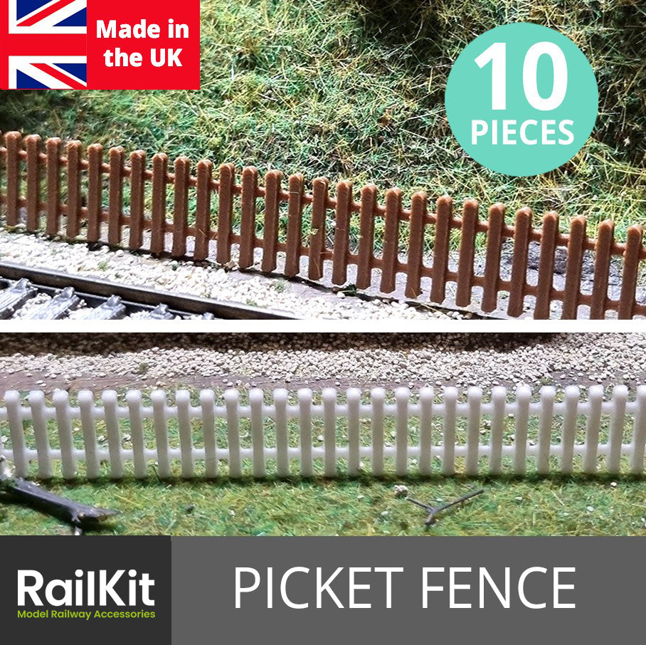 Picket Fences x10 Various colours OO Gauge 1:76