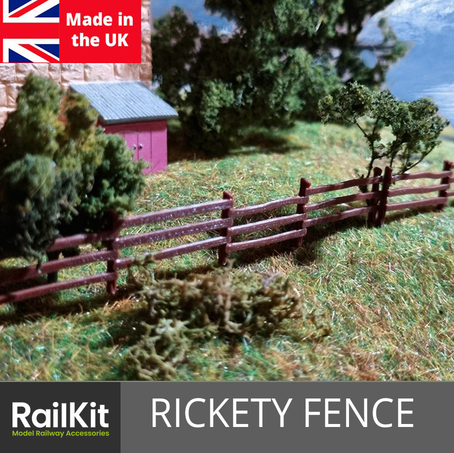 Rural Rickety Wood Fences 2 colours OO Gauge 1/76