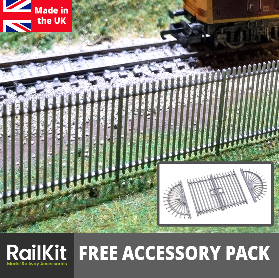 OO Gauge Security Railings Steel Silver