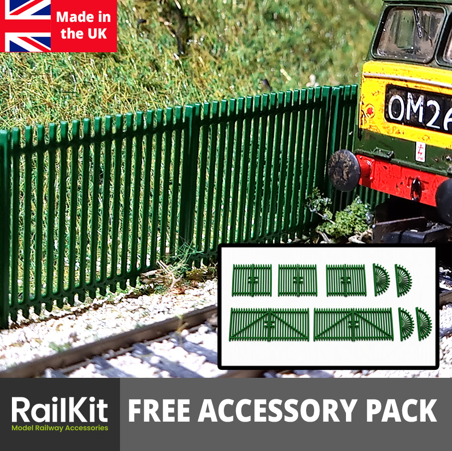 Railkit OO gauge Security Railings Green Cover