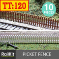 TT:120 Picket Fence x10 multi colours Railway Model fencing scale 1:120