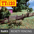 TT:120 Model Fencing Rural Rickety Wood Fences 2 colours TT 1/120 scale railway