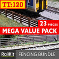 Model Railway Fencing (23pk) Wood fences Wire/Post wooden Gates TT1:20