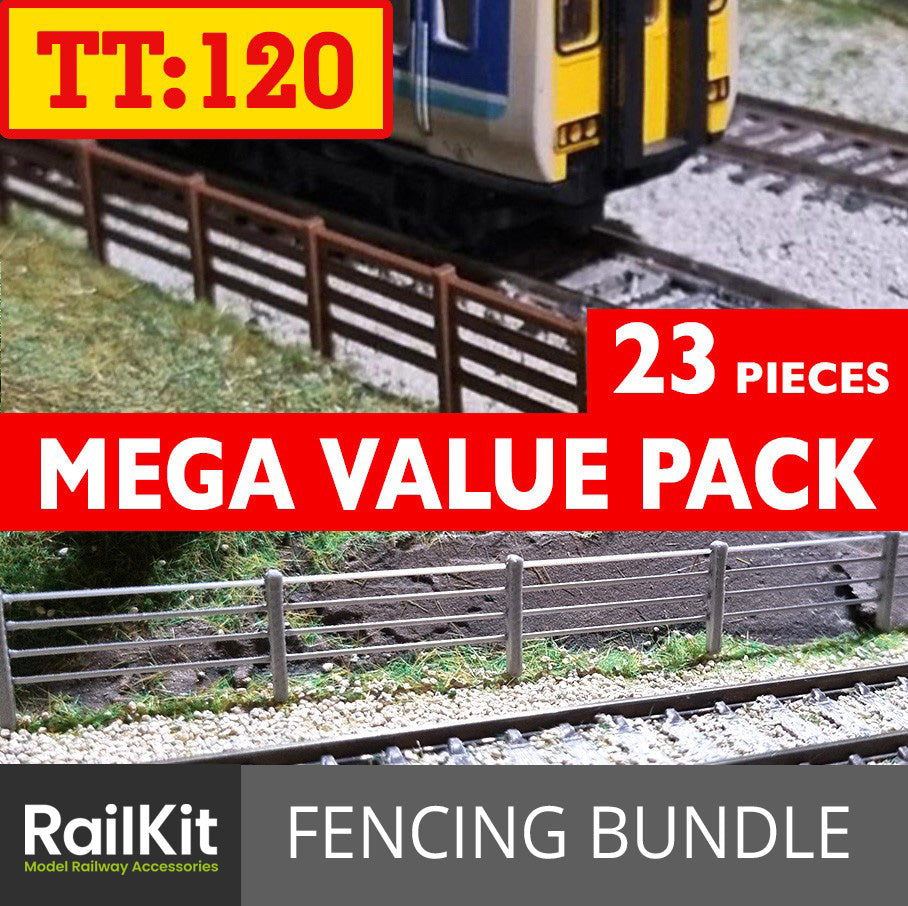 Model Railway Fencing (23pk) Wood fences Wire/Post wooden Gates TT1:20